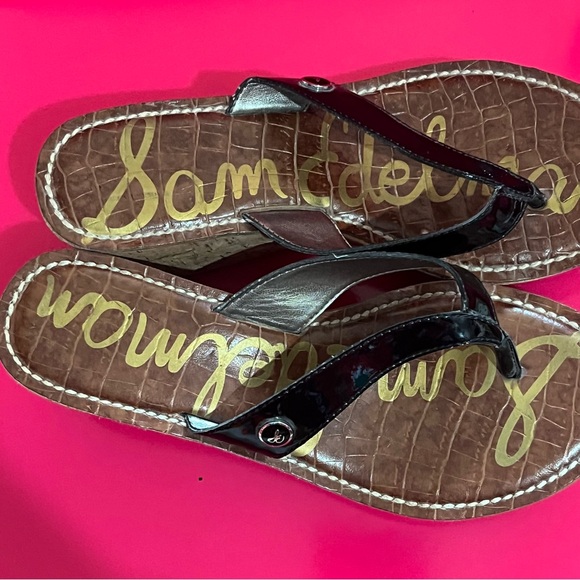 Sam Edelman Black Wedge Sandals EUC 6M - Picture 2 of 7